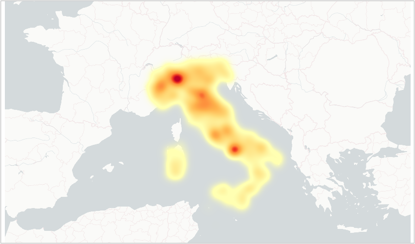 Heatmap della posizione degli immobili